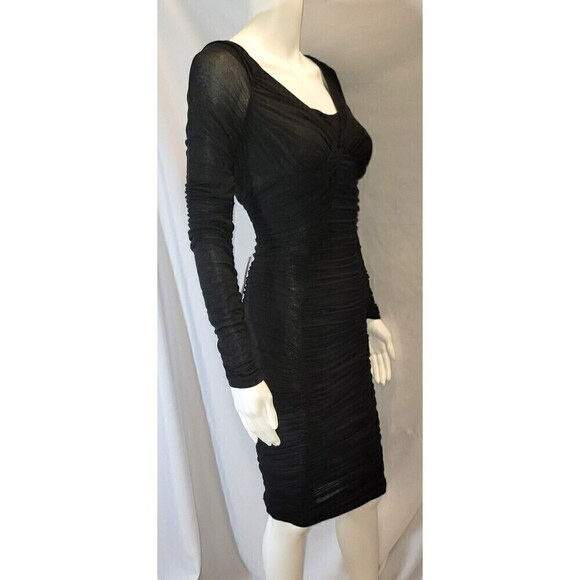 NWT Bardot Rauched Black Boudoir Bodycon Dress - Size S - Picture 2 of 8
